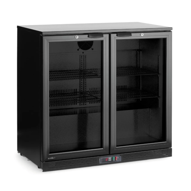 Horeca Parts - Lodówka barowa 2-drzwiowa, Arktic, 180L, czarny, 220-240V/160W, 900x530x(H)865mm