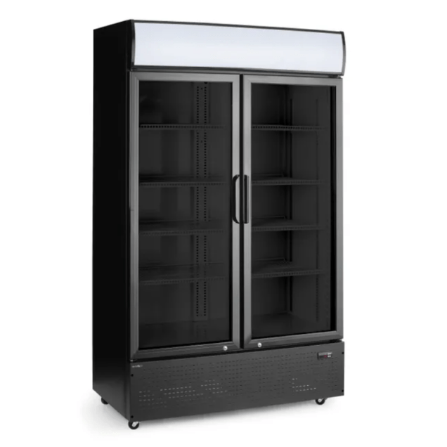 Horeca Parts - Lodówka barowa z podświetlanym panelem, 2-drzwiowa, Arktic, 512L, czarny, 220-240V/510W, 1120x585x(H)1900mm